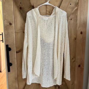 LOU & GREY || Cream Long Heavy Cardigan With Hood